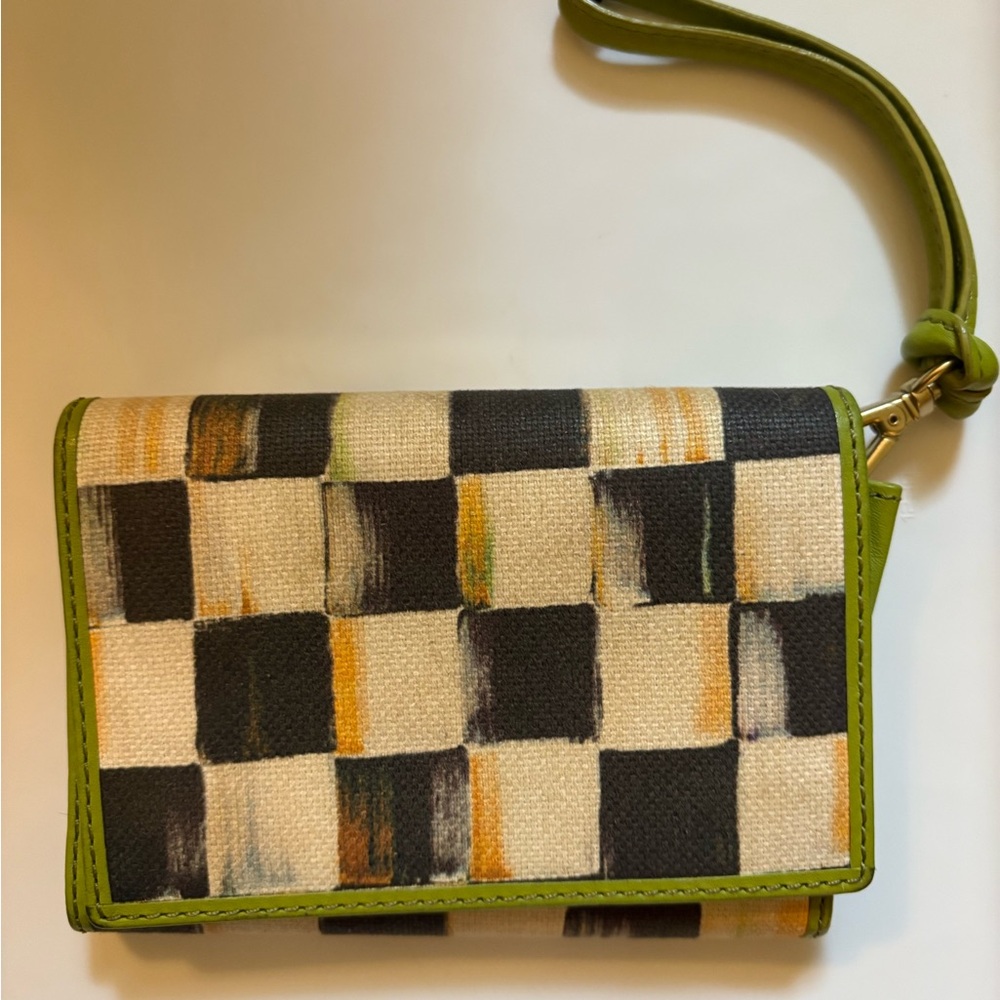 MacKenzie-Childs Green and Black Clutch Wristlet